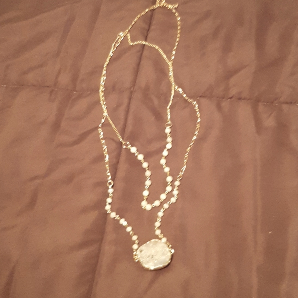 Handcrafted Qyartz two strand necklace